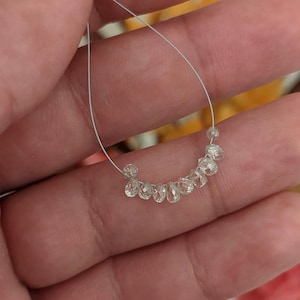 Perline briolette di diamante bianco: grado AAA, 10 pezzi, 2,5-3 mm