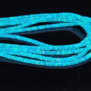 Blue Opal Bead 4 - 6 mm Ethiopia Fire Opal Bead Ethiopian Opal Smooth Rondelle Bead opal bead necklace opal bead strand fire opal bead