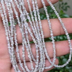 Gray White Diamond Bead 2 - 2.5 mm Raw Rough Uncut Diamond Bead 100% Natural Gray White Uncut Diamond Nuggets Christmas Jewelry Gift