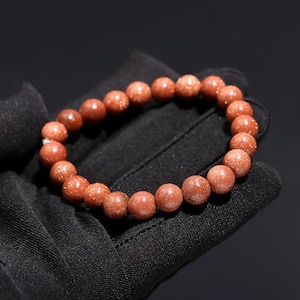 100% Natural Sunstone Gemstone Bracelet Top Quality Orange Sunstone Crystal Bracelet 8 mm Round Healing Bracelets Gift For Her