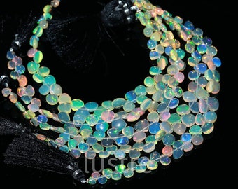Ethiopian Welo Opal Beads: Smooth Pear Shape Strand (8 Inch)