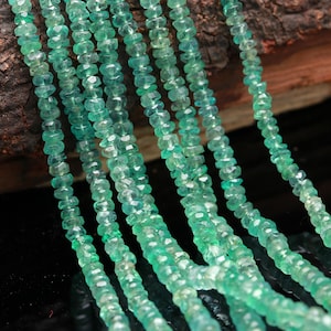100% Natural Zambian Emerald Faceted Rondelle Beads Emerald Beads AAA+ Gemstone Emerald Bead For Personalized Jewelry Handmade Gift