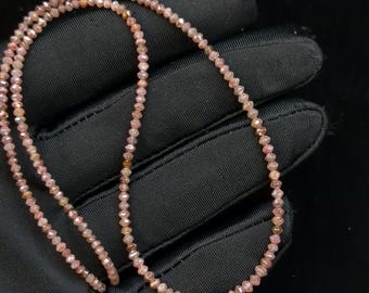 Faceted Rondelle Red Diamond Beads: 2.5-3mm, 15 Inch Strand