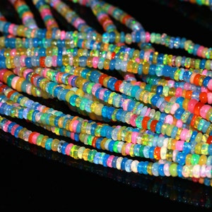 AAA Ethiopian Opal Disco Smooth Rondelle Bead Welo Opal Bead Multi Color Opal Plain Rondelle bead Opal Plain Bead Personalized Handmade Gift