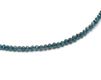 AAA+ Blue Diamond Bead Necklace: 3mm Faceted Rondelle, Personalized Jewelry