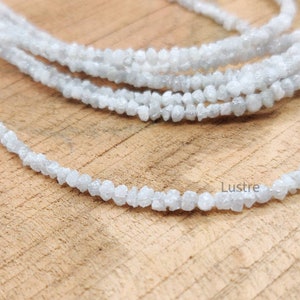 Snow White Diamond Bead 100% Natural White Raw Rough Uncut Diamond Beads White Uncut Diamond Beads Christmas Gift