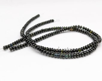100% Natural Black Tourmaline Smooth Rondelle Beads Wholesale Beads AAA+ Genuine Natural Black Tourmaline Personalized Handmade Gift Jewelry