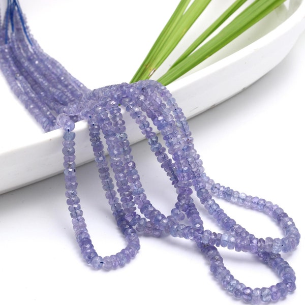 AAA+ Tanzanite Faceted Rondelle Beads Tanzania Beads Strands Tanzania Gemstone Rondelle Beads Personalized Jewelry