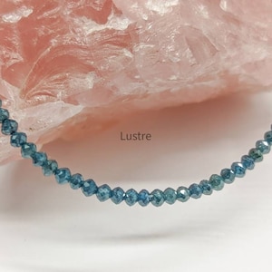 AAA+ Blue Diamond Faceted Rondelle Bead Top Quality 100% Natural Blue Diamond Bead diamond necklace Personalized Jewelry