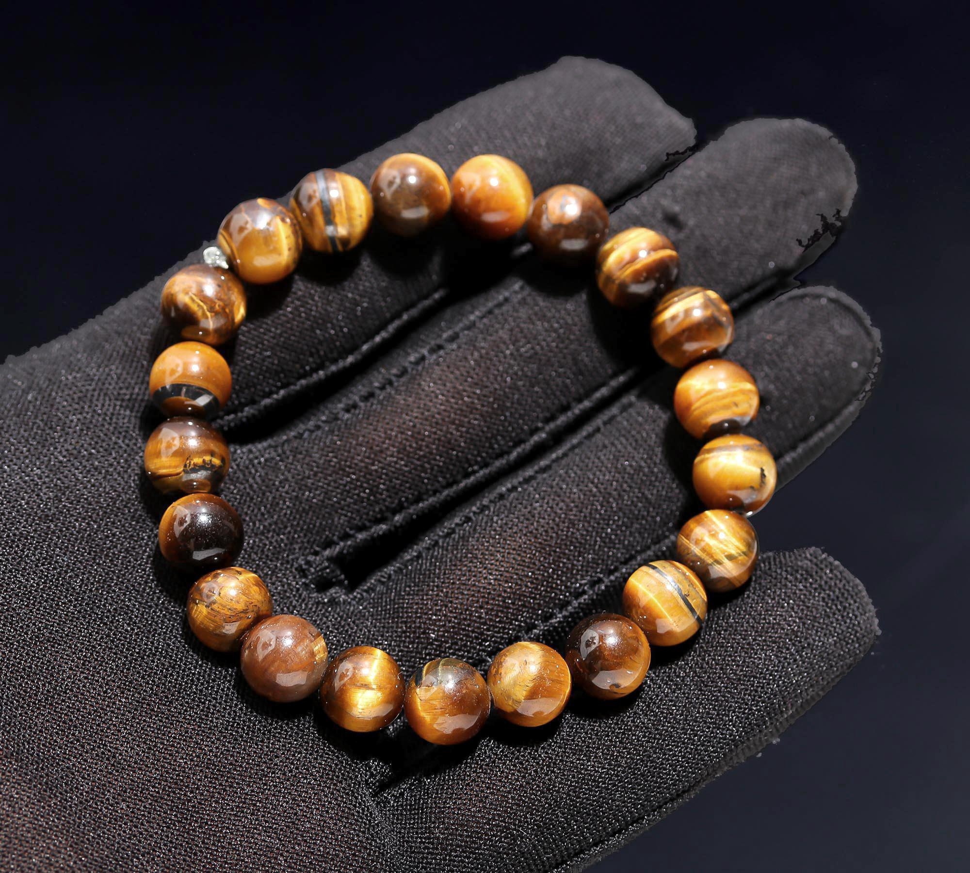 Bracciali di lusso di pietra principale occhio di tigre occhio di tigre | Acquisti Online su