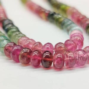 100% Natural Multi Tourmaline Gemstone Beads 4 mm Gemstone Tourmaline Smooth Rondelle Beads Personalized Jewelry Birthday Gift