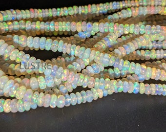 Excellent Natural Ethiopian Opal Beads  3 - 5mm Ethiopian Opal Rondelle Beads Welo Fire Opal Beads Ethiopia Opal Beads Personalized Jewelry