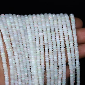 10 strands 100% Natural Ethiopian Opal Smooth Rondelle Bead 4 mm Welo Opal Bead Opal Rondelle Beads Opal Plain Bead Birthday Gift Jewelry