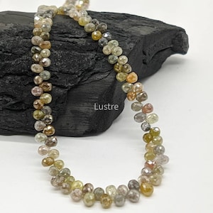 Multi Color Diamond Briolette Beads Strands 2.5 - 3.8 mm AAA+ Quality Fancy Sparkling diamond tear drop Diamond Bead Drops Diamond Necklace
