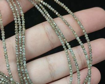 AAA+ Champagne Diamond Bead: 1.8-2.5mm Faceted Rondelle, 15 inch