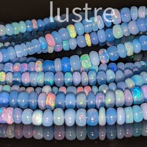 Tanzanite Blue Opal Smooth Rondelle Bead Ethiopian Opal Rondelle Beads Blue Opal Plain Beads Flashy Opal Welo Opal Beads Gift For Her
