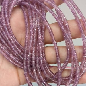 AAA+ Rare PINK SAPPHIRE Faceted Rondelle Beads 100% Natural Pink Sapphire Bead Transparent Loose Sapphire Bead Birthday Gift