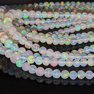 AAA+ Ethiopian Opal Beads 4.5 - 6.5 mm 100% Natural Welo Fire Opal Beads Opal Smooth Round Beads Personalized Jewelry Birthday Gift