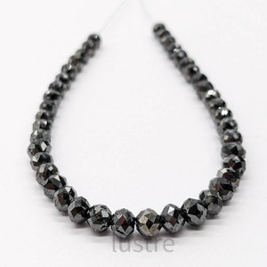 100% Natural Black Diamond Faceted Round Bead 4 mm AAA+ Top Quality Natural Rare Diamond Necklace handmade beads for jewelry making