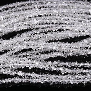 AAA+ Clear White Herkimer Diamond Crystal Beads 3-4 mm Natural Raw ROUGH Drilled Herkimer Quartz Bead Diamond Nugget Handmade Gift Bracelet