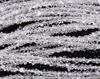 Herkimer Diamond Crystal Beads: Raw Quartz Nugget Bracelet (3-4 mm)