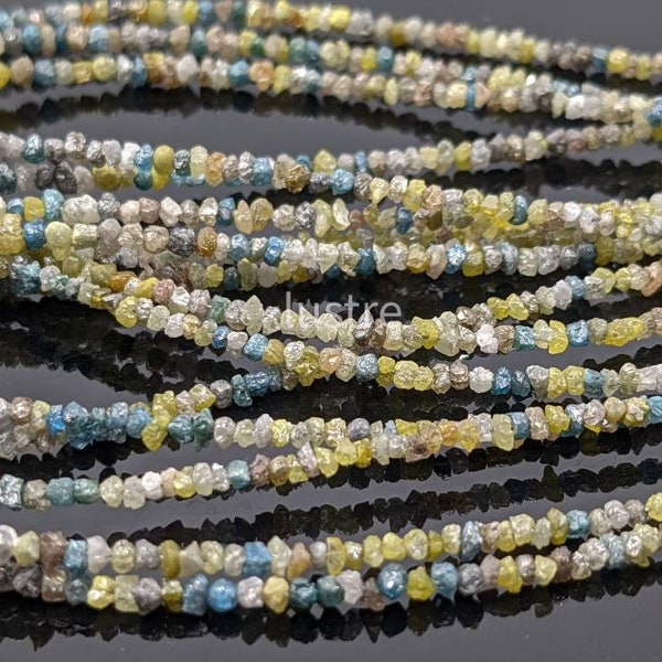 Multi Color ROUGH DIAMOND Beads AAA+ Top Quality 100% Natural Raw Diamond Uncut Beads for Jewelry Making Multi Diamond Strands Handmade Gift