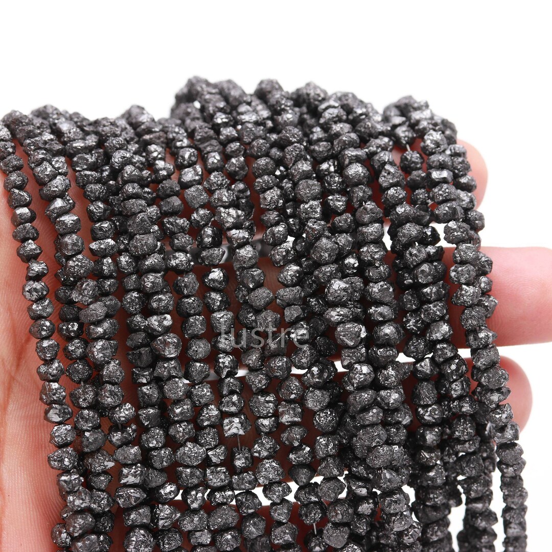 100 Natural Black Diamond Uncut Beads Raw Diamond Beads Etsy