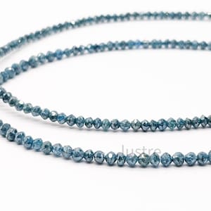 AAA+ Blue Diamond Bead Excellent Blue Diamond Faceted Rondelle Bead Jewelry blue diamond necklace rare natural blue diamond jewelry