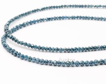 AAA + Blue Diamant Rondelle Perlen: Facettierte Schmuck Halskette (15 Zoll)