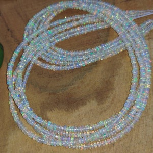 AAA+ Flashy Ethiopian Opal Smooth Rondelle Beads Welo Opal Jewelry Handmade Gift Fire Opal ethiopia fire opal bead strand opal bead necklace