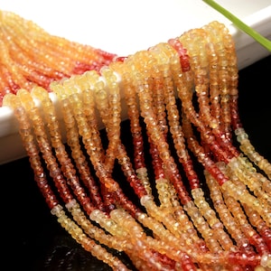 100% Natural Yellow Sapphire Faceted Rondelle Beads 2.5 - 3.5 mm Loose Gemstone Sapphire Bead Personalized Jewelry Christmas Gift