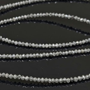 Dark Gray Diamond Rondelle Beads: Faceted, AAA Grade, 15 Inch Strand
