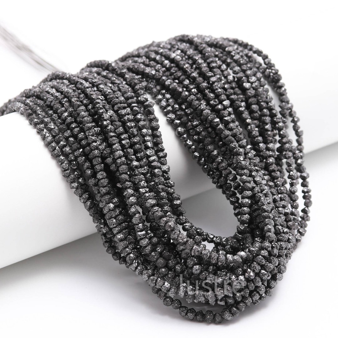 100 Natural Black Diamond Uncut Beads Raw Diamond Beads Diamond Bead
