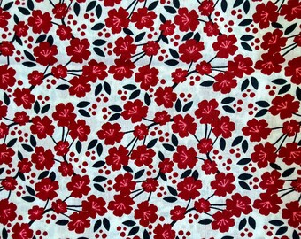 日本の花柄コットン織物／梅の花柄生地／桜の花柄キルティング生地