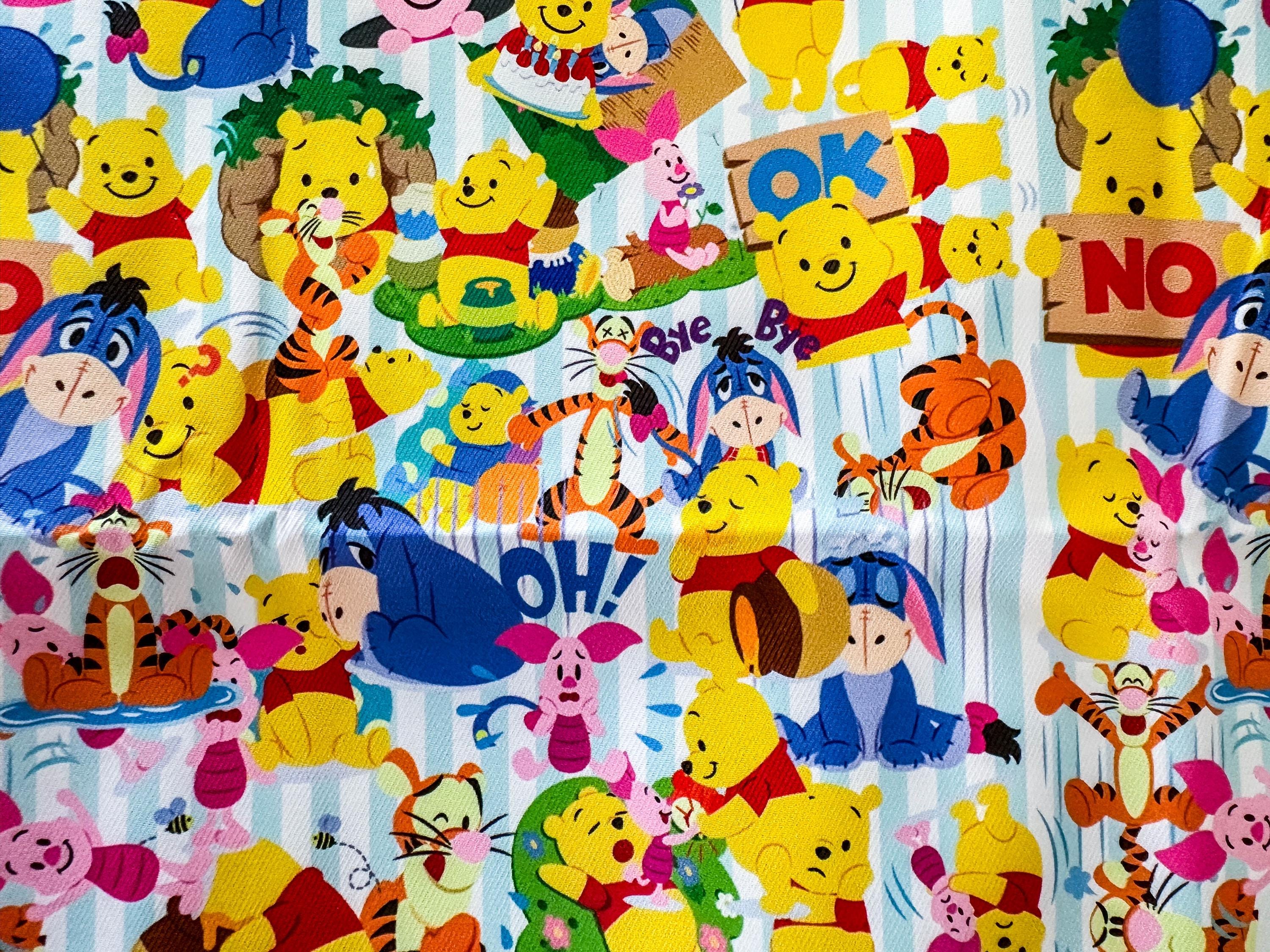 Disney Winnie the Pooh Vinyl Waterproof Fabric/ Blue Stripes Pvc Fabric ...