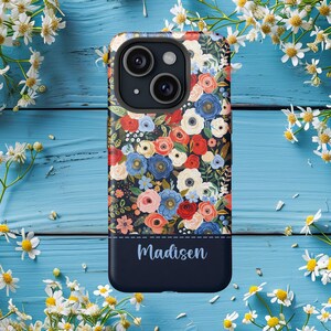 4 oth July floral iphone case/ patriotic rose magsafe phone case/ spring summer flower case/ Personalized Samsung Case cover gift for her