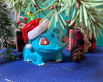 Christmas Winter Bulbasaur with Color Changing Xmas Tree