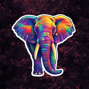 Rainbow Elephant Sticker - Pride, Spirit Animal
