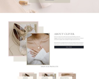 Clever | Feminine WordPress Theme, Kadence Child Theme, Blog Theme, Ecommerce, Online Shop, Coaches, Podcast, Services, Elementor Template