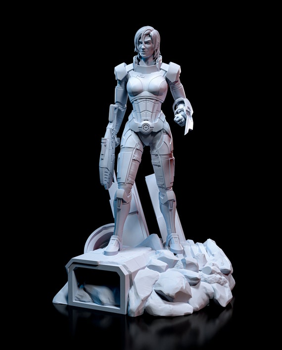2 Heads Resin Kit sci-fi Female Warrior Figure Model Garage Kit Unpainted Statue 
