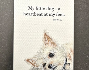 Tarjeta personalizada con retrato de mascota: Arte animal ilustrado a mano, regalo conmemorativo para mascotas