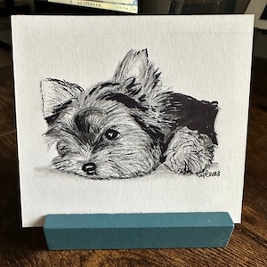 Custom Ink Pet Portrait | Custom from photo | Pet Memorial | Minimalist Portrait Design | Cartoon-like drawing | Pet Art | Gift