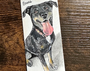 Custom Pet Portrait Bookmark: Personalized Laminated Art Gift