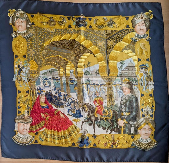 エルメス カレ90 MAHARAJAS マハラジャ スカーフ エルメス)カレ90《マハラジャの装身具PARURES DES MAHARAJAS