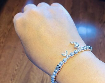 925 plata de ley delfín arco iris estrella encanto estiramiento pulsera mujer pulseras regalo de cumpleaños