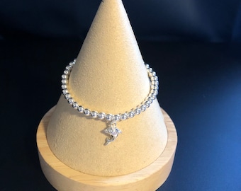 Bracelet extensible à breloques dauphins en argent sterling 925, bracelet dauphin en argent, bracelet dauphin, bracelet femme