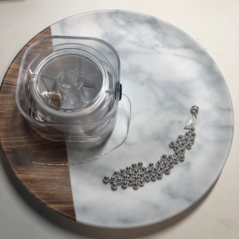 925 cuentas de plata de ley pulsera de estiramiento, pulsera de ala de ángel, joyería de ala de ángel, pulsera de encanto, regalo para ella, regalo de cumpleaños, ala de plata imagen 6