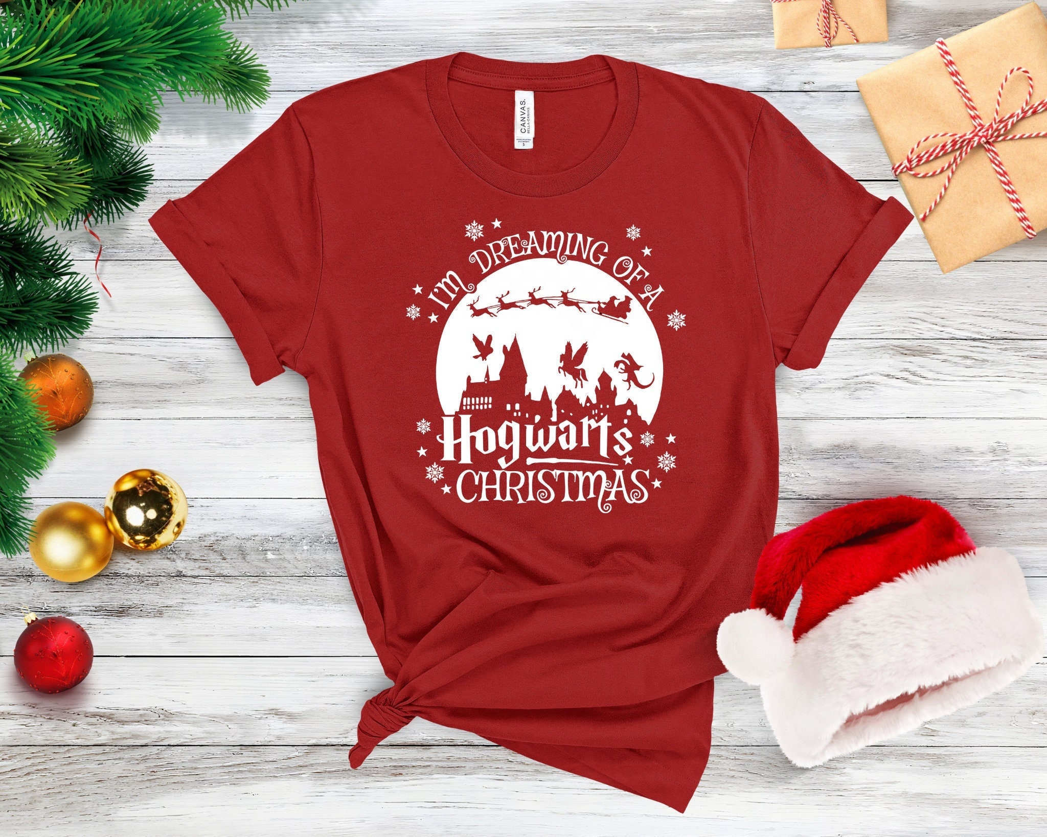 Discover Hogwarts Christmas T-Shirt, I'm Dreaming Of A Hogwards Christmas Shirt
