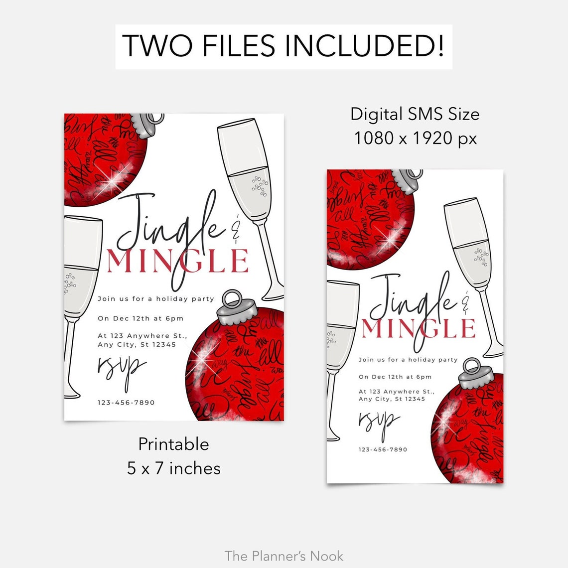 Jingle &amp; Mingle, Editable Invitation, Mobile Invitation, Christmas ...