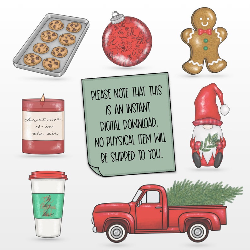 Christmas Clipart December Holiday Season Digital Planner Stickers ...